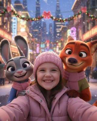 Создание ии фото для детей с персонажами на новый год