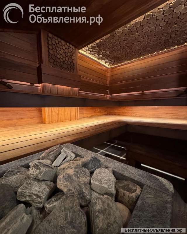 Русская баня с теплым бассейном, беседкой и мангалом в центре Сириуса