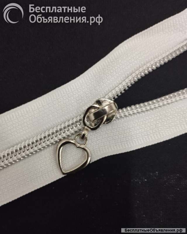 Молнии спираль разъемные белые 75/80/85/90 см