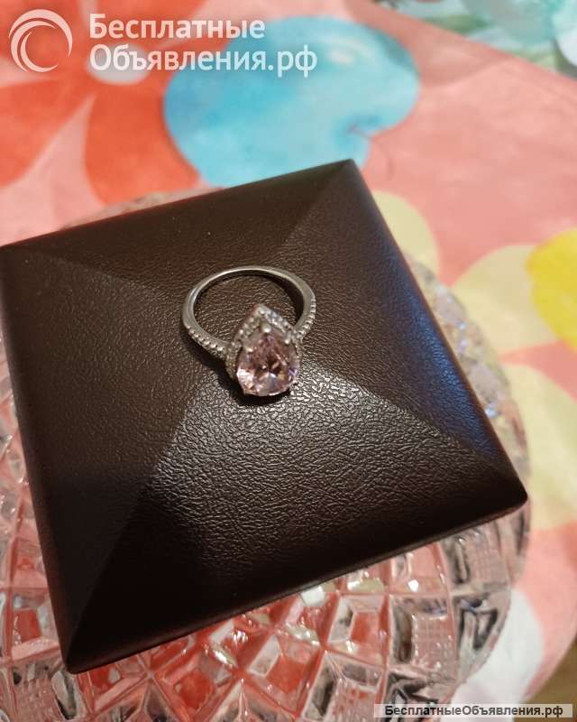 Кольцо с цирконием серебро, 17,5размер