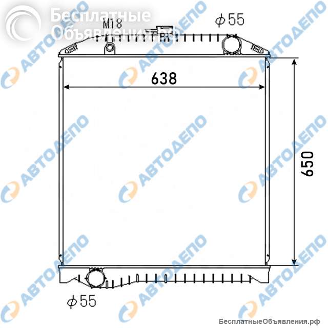HINO RANGER 1999- Радиатор охлаждения двигателя