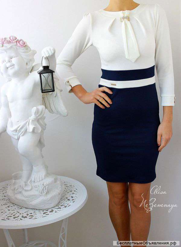 Элегантное платье с галстуком р.L