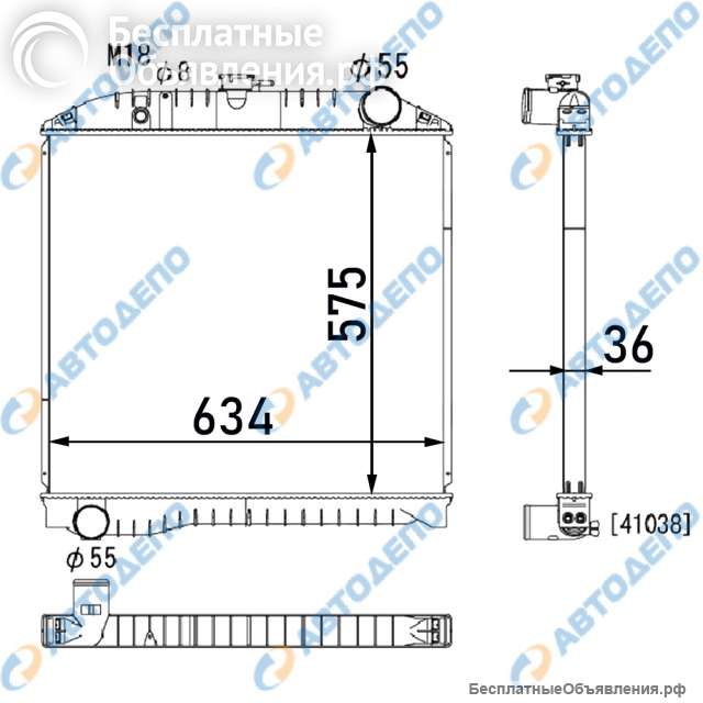 HINO HINO RANGER 2003- Радиатор охлаждения двигателя