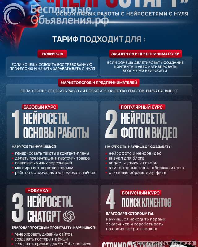 Нейростарт нейросети искусственный интеллект ИИ курсы обучение