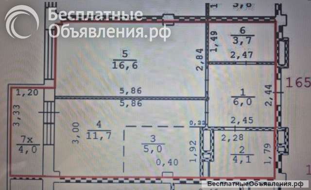 2-к квартира 51м2