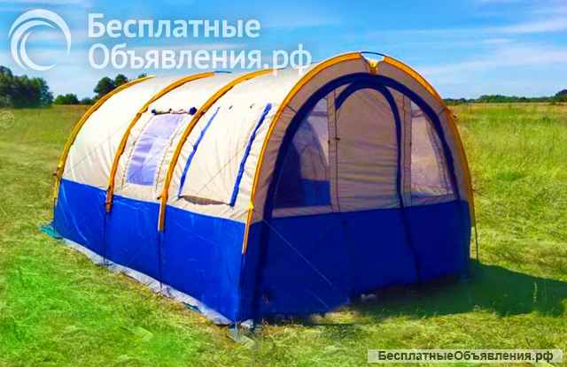 Палатка ангарная три отсека полубочка