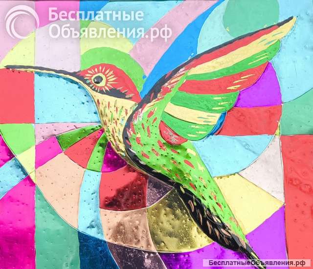 Колибри. Яркое панно в рамке. с доставкой до места