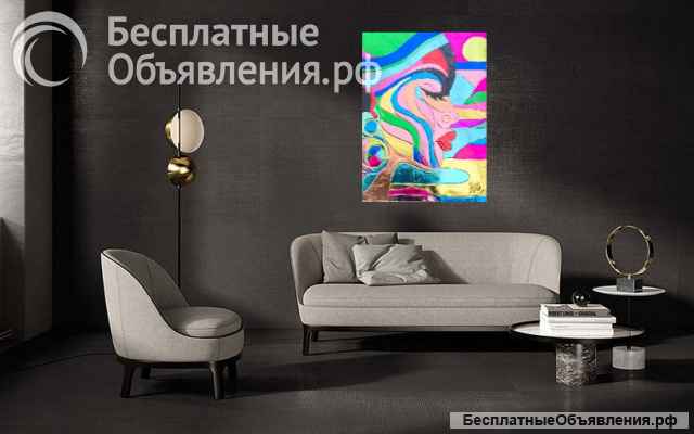 Девушка Радуга. Яркое панно в подарок с доставкой.