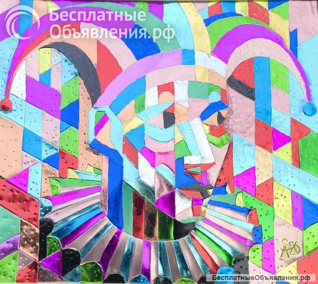 Шут в кубе. Панно 821 х 713 Багет. Доставка