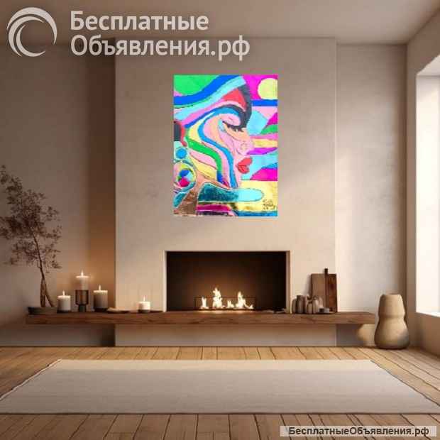 Шут в кубе. Панно 821 х 713 Багет. Доставка