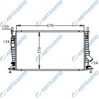 MAZDA, FORD, VOLVO AXELA, MAZDA 3 2003-, C-MAX, FOCUS 2004-, C30, S40, V50 Радиатор охлаждения двига