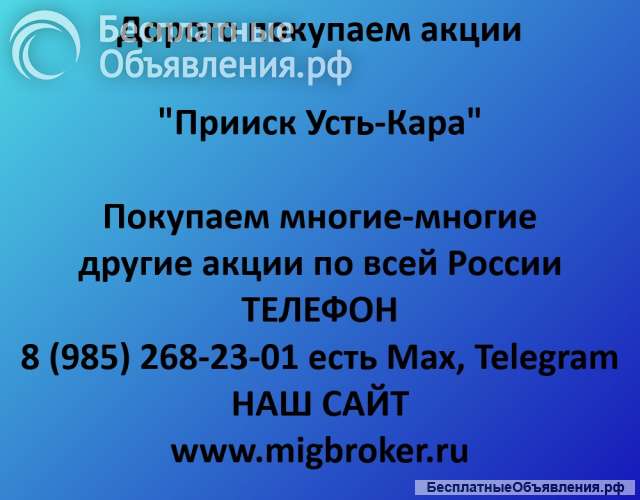 Покупаем акции Прииск Усть-Кара: честная цена и никаких комиссий
