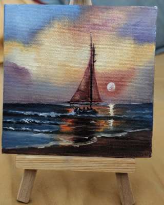 Картины миниатюры холст 10*10 масло