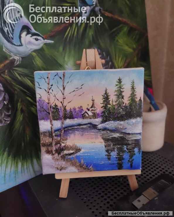 Картины миниатюры холст 10*10 масло