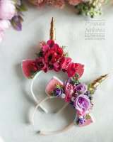 Ободок кошечка, единорог