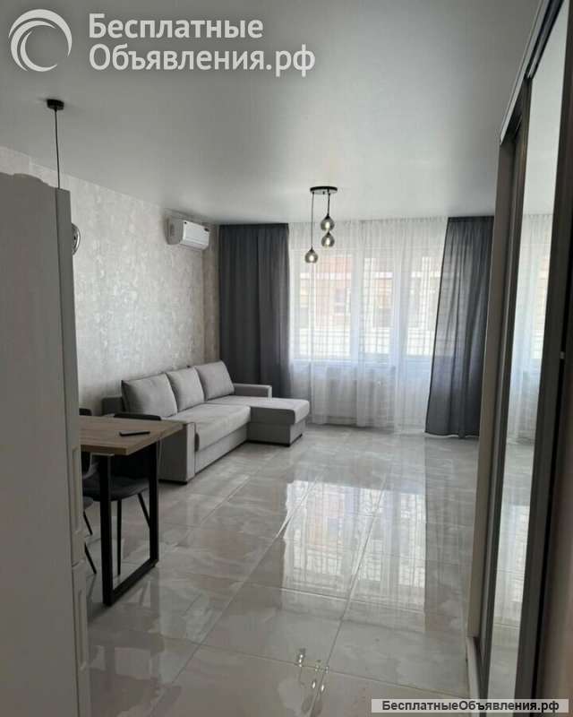 Сдается 1к.кв.33м. студия улица Академика Фёдорова. Современный ремонт, мебель, бытовая техника для