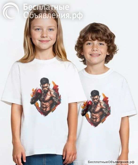 Детская футболка с принтом «Боксер»