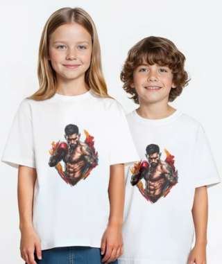 Детская футболка с принтом «Боксер»