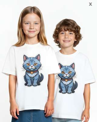 Детская футболка с изображением шотландской кошки