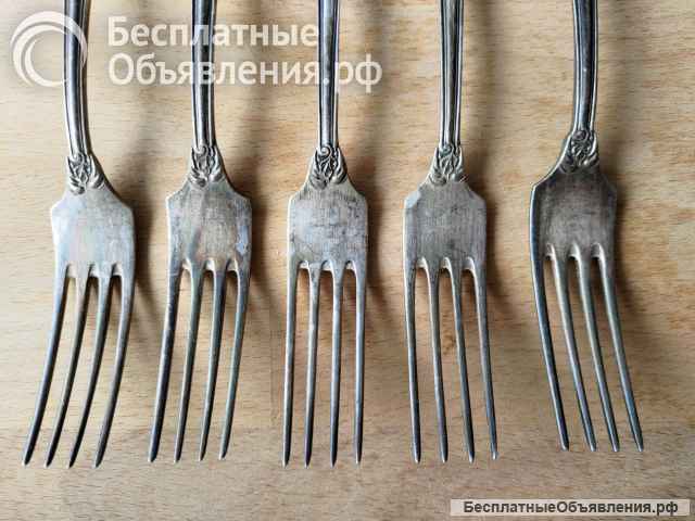 Вилки столовые СССР мельхиор МНЦ 15-20, ЗiШ, ЗиШ