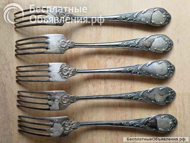 Вилки столовые СССР мельхиор МНЦ 15-20, ЗiШ, ЗиШ