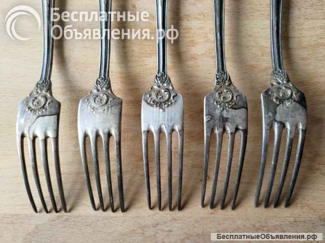 Вилки столовые СССР мельхиор МНЦ 15-20, ЗiШ, ЗиШ