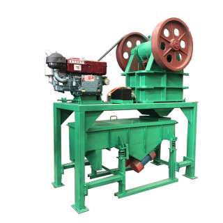 Щековая дробилка на станине с виброгрохотом PE150x250