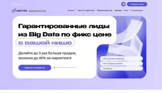 Гарантированные лиды из Big Data по фикс цене