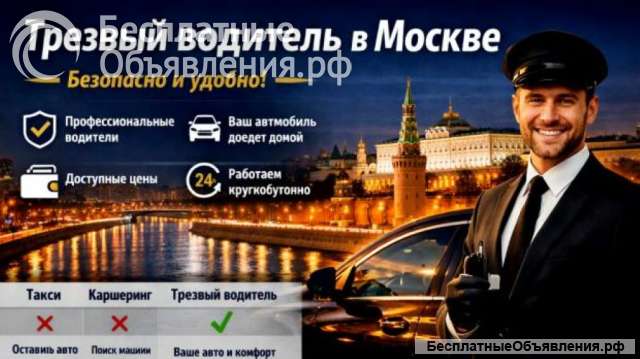Трезвый водитель Москва - надежный вариант для уверенных поездок