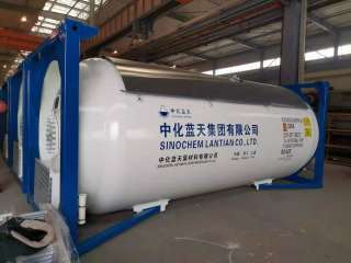 Танк-контейнер T50 объём 24500 л., для перевозки безводного сжиженного аммиака, новый.