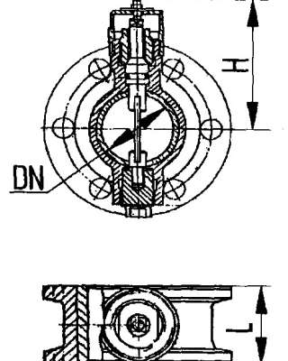 Заслонка дроссельная фланцевая дисковая 525-03.057-01