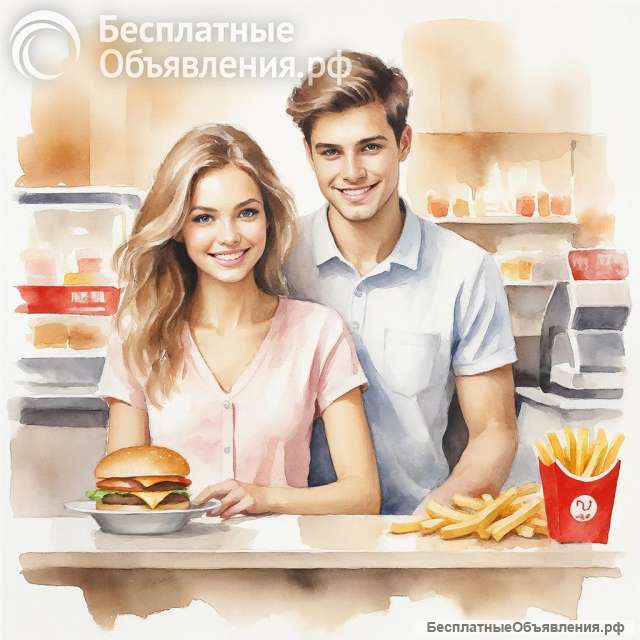 Сотрудники и уборщики в ресторан быстрого питания г. Новосибирска