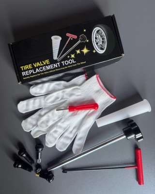 Набор для замены вентиля колеса без снятия шины (бескамерных шин) + вентиля +отвертка для золотника