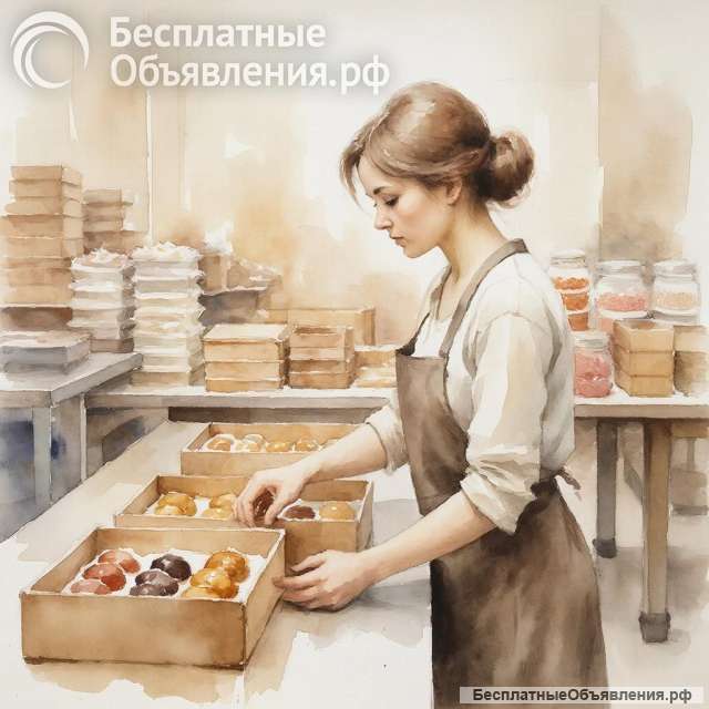 Разнорабочий и упаковщица на кондитерскую фабрику