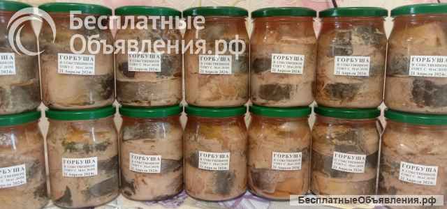 Горбуша, Скумбрия в собственном соку с маслом