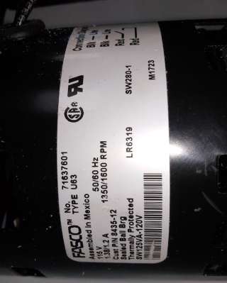 Электродвигатель Type U63 71637601 115V 71637601 Fasco