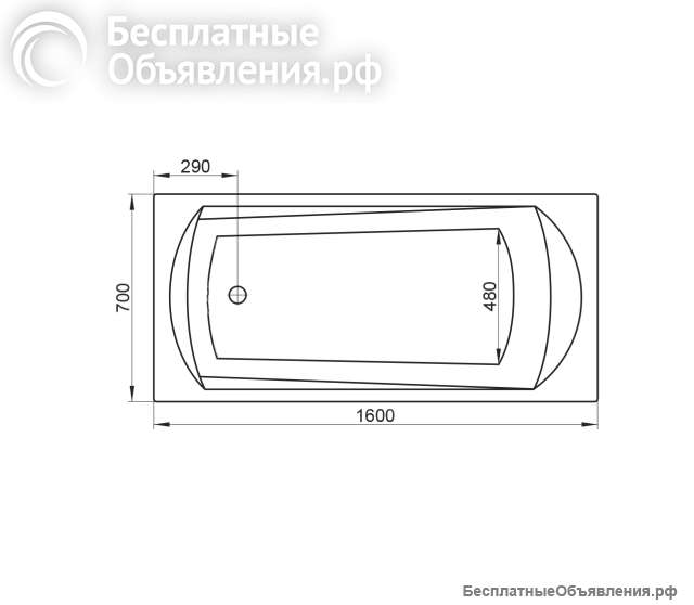 Ванна Ravak Domino 160х70 C621000000
