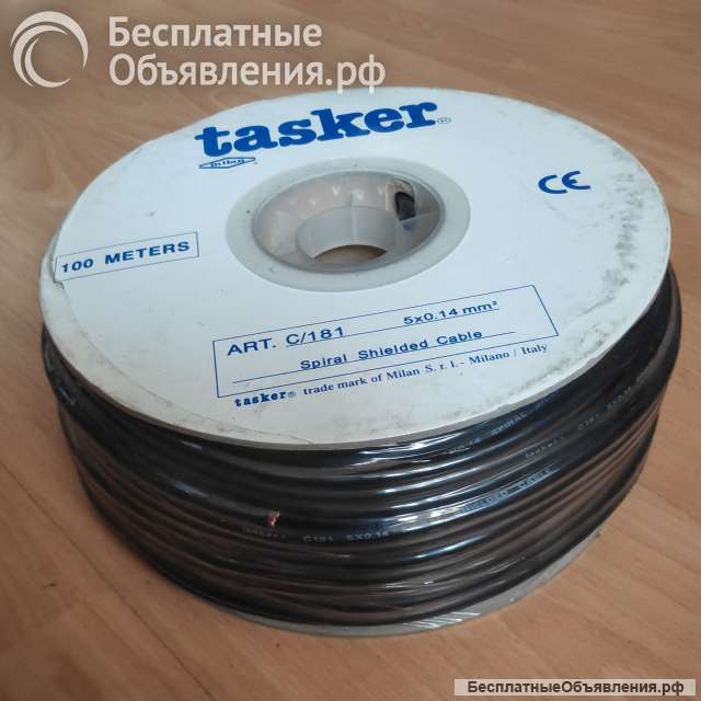 Кабель микрофонный/ акустический/ аудио 5*0.14 мм2, катушка 100м, Tasker C181