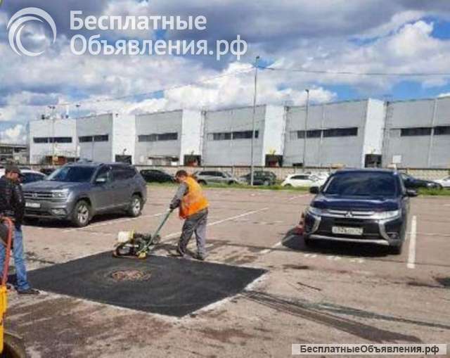 Заливка трещин на стоянке