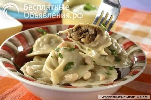 Вареники с шампиньонами, запеканка, блины