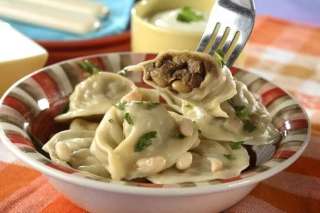 Вареники с шампиньонами, запеканка, блины