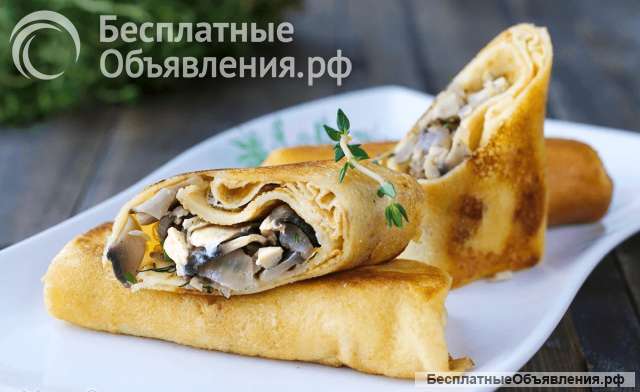 Вареники с шампиньонами, запеканка, блины