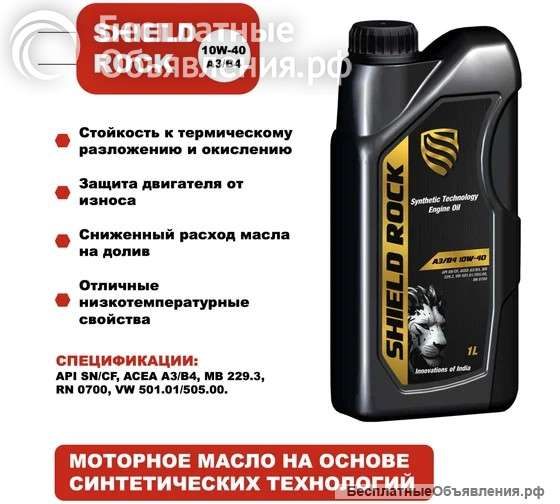 Моторное масло Shield Lubricants SHIELD ROCK A3/B4 10W-40 1 л