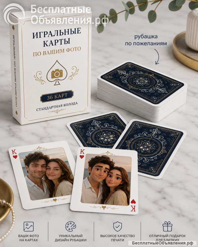 Игральные карты по фото 36 или 54 карты