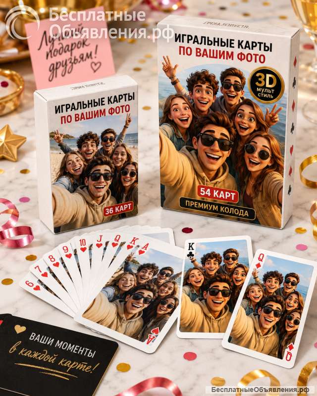Игральные карты по фото 36 или 54 карты