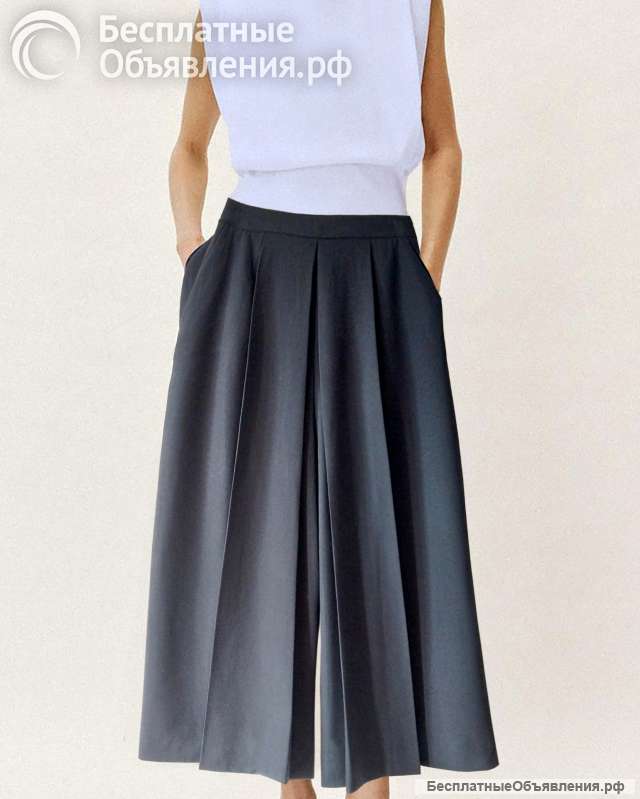 Широкие брюки-кюлоты Zara Basic. Размер 48/50