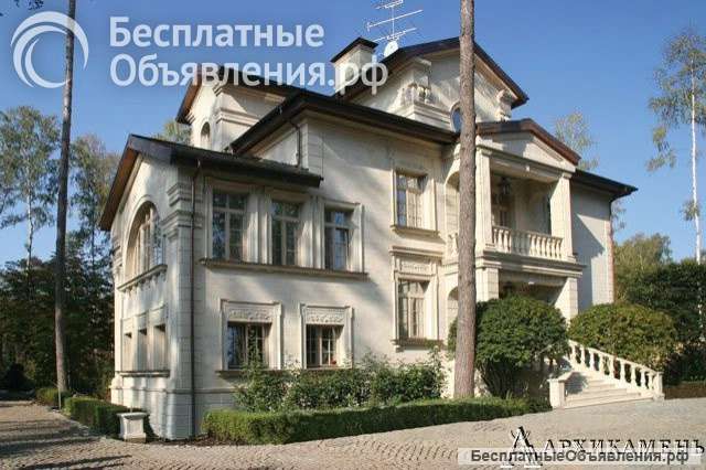 Фасадные элементы здания из АРХИКАМНЯ, производство