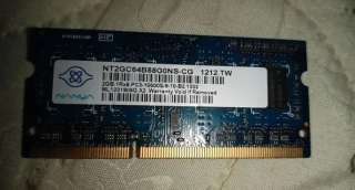 Nanya 2GB DDR3 SO-DIMM (модель NT2GC64B88G0NS-CG)