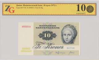 Дания, 10 крон, 1972 г., Unc. (ZG)