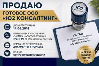 Готовое ООО с 2018 года, УСН 6%